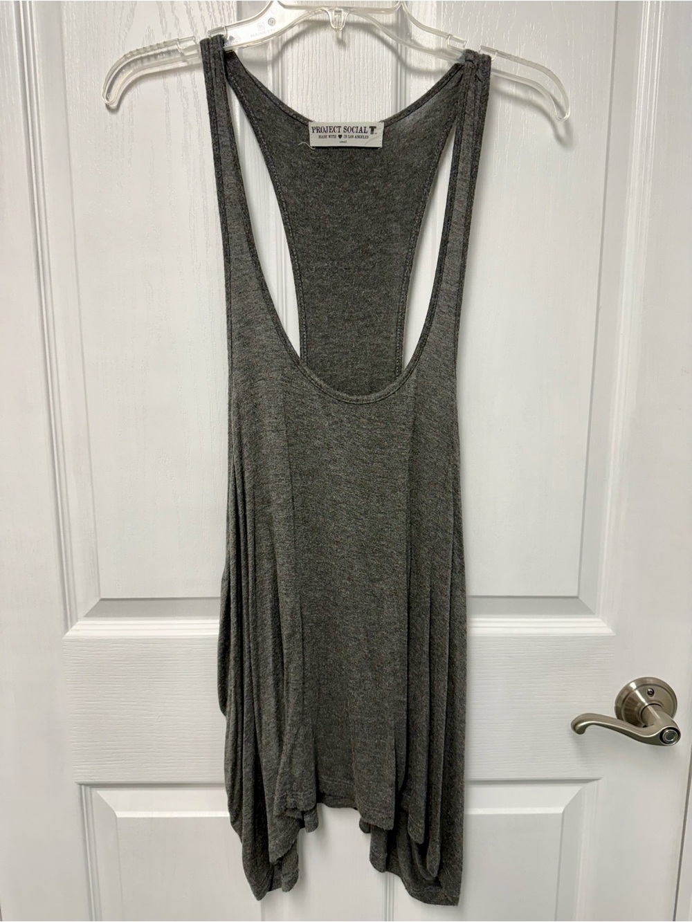 Project Social T Heather Grey Racerback Tank
